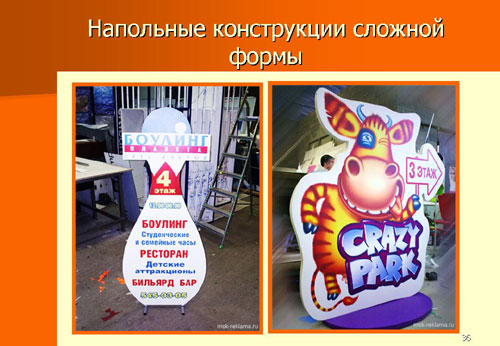 Штендеры сложной формы в ТРЦ.