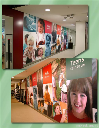 Picture. Interior design and decoration for boutiques and shops. Examples of our work.  Advertising interior decoration.