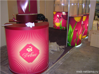 Picture. Advertising Agency Creating Exhibition stand. Examples of work. Exhibition design.