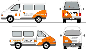 Picture. Manufacturing  of advertising Moscow. Development and production of transport advertisement. Examples of work.