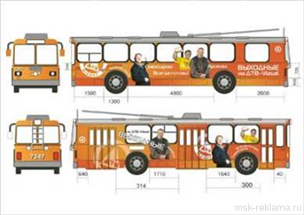 Picture. Advantage of advertising on transport. Development and production of transport advertisement. Examples of work.